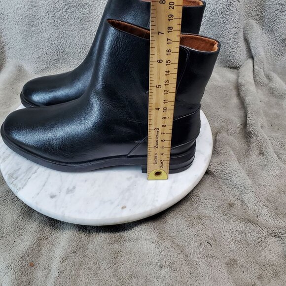 Franco Sarto Shoes Womens Size 6.5 Mist Black Leather Zip Ankle Boots - Picture 5 of 9